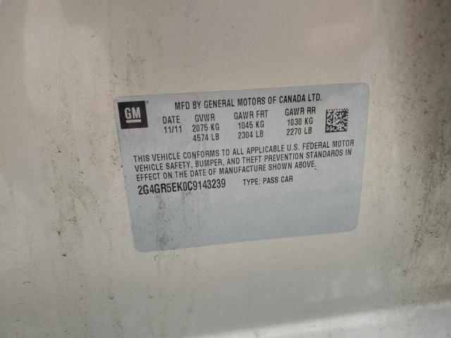 2G4GR5EK0C9143239 - 2012 BUICK REGAL TAN photo 13