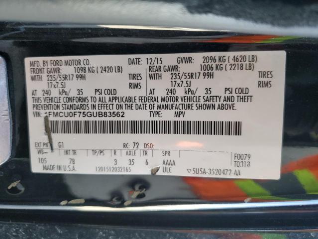 1FMCU0F75GUB83562 - 2016 FORD ESCAPE S BLACK photo 13