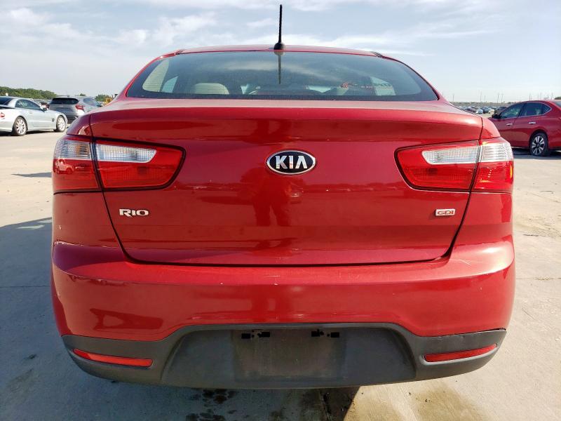 KNADM4A32F6467140 - 2015 KIA RIO LX RED photo 6