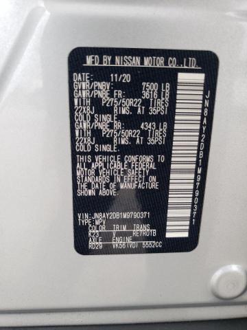 JN8AY2DB1M9790371 - 2021 NISSAN ARMADA PLATINUM 银色 照片 13