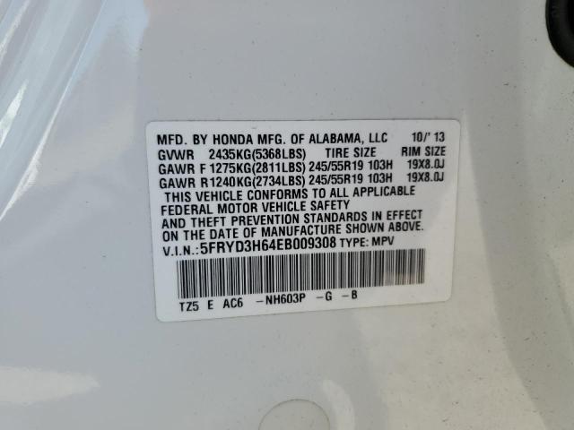 5FRYD3H64EB009308 - 2014 ACURA MDX TECHNOLOGY Blanc photo 13