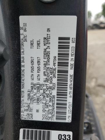 3TMBZ5DN6NM035308 - 2022 TOYOTA TACOMA DOUBLE CAB ვერცხლისფერი ფოტო 13