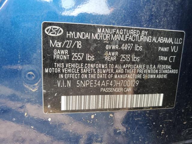 5NPE34AF4JH700129 - 2018 HYUNDAI SONATA SPORT ლურჯი ფოტო 12