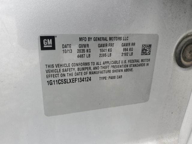 1G11C5SLXEF134124 - 2014 CHEVROLET MALIBU 1LT 银色 照片 12