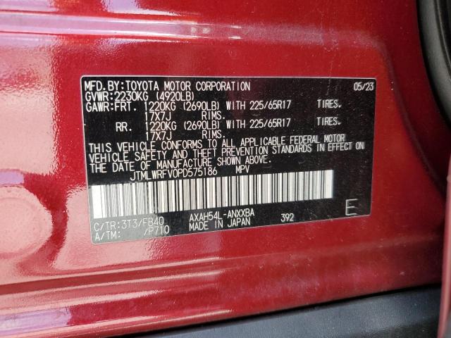 JTMLWRFV0PD575186 - 2023 TOYOTA RAV4 LE أحمر صورة 13