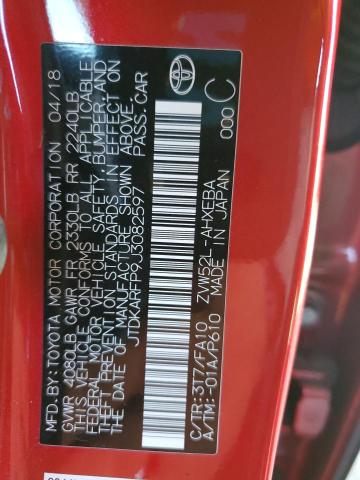 JTDKARFP9J3082597 - 2018 TOYOTA PRIUS PRIM 勃艮第红 照片 13