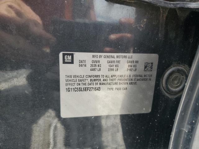 1G11C5SL6EF271643 - 2014 CHEVROLET MALIBU 1LT BLACK photo 12