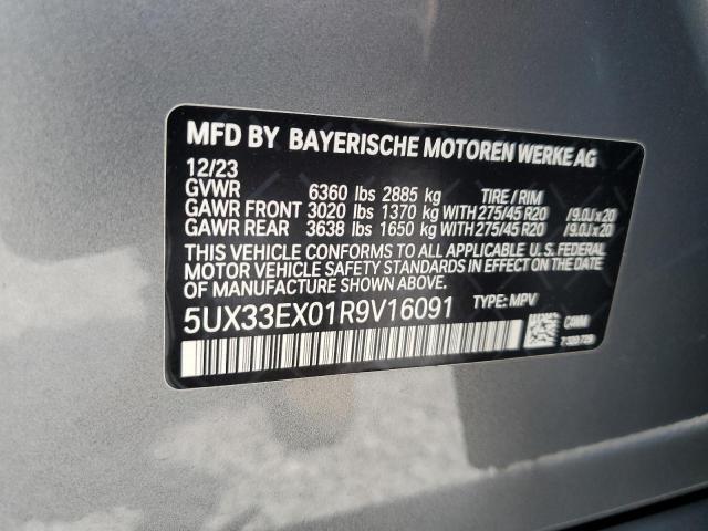 5UX33EX01R9V16091 - 2024 BMW X6 XDRIVE40I GRAY photo 14