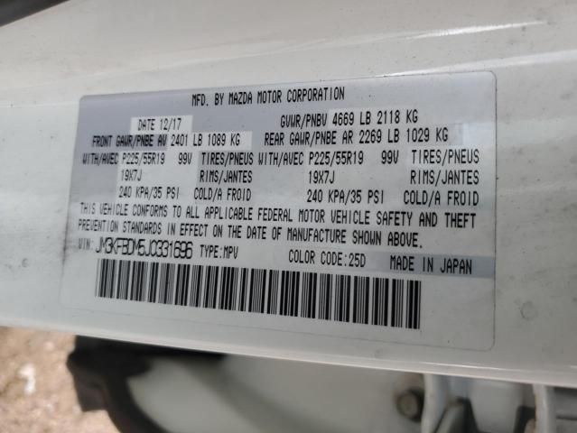 JM3KFBDM5J0331696 - 2018 MAZDA CX-5 GRAND TOURING WHITE photo 13