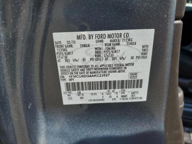 1FMCU9DG4AKC23527 - 2010 FORD ESCAPE XLT 蓝色 照片 13