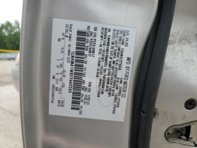 1LNHM81W85Y660283 - 2005 LINCOLN TOWN CAR SIGNATURE SILVER photo 12