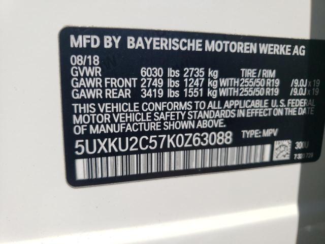 5UXKU2C57K0Z63088 - 2019 BMW X6 XDRIVE35I WHITE photo 14