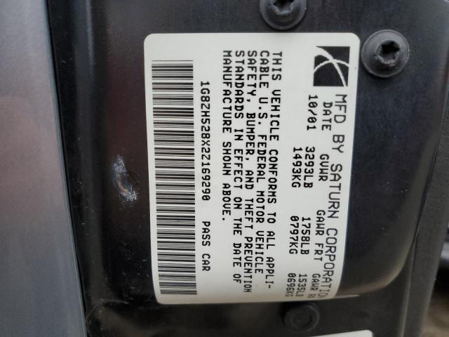 1G8ZH528X2Z169290 - 2002 SATURN SL1 BLUE photo 12