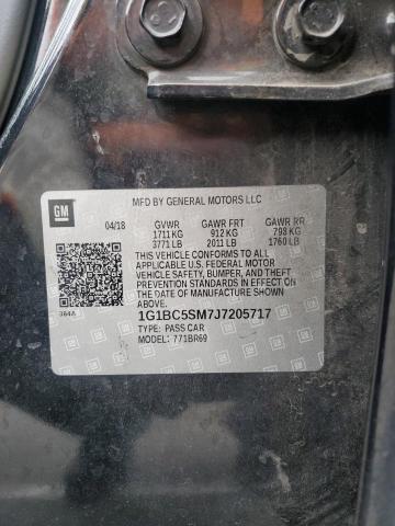 1G1BC5SM7J7205717 - 2018 CHEVROLET CRUZE LS 黑色 照片 12