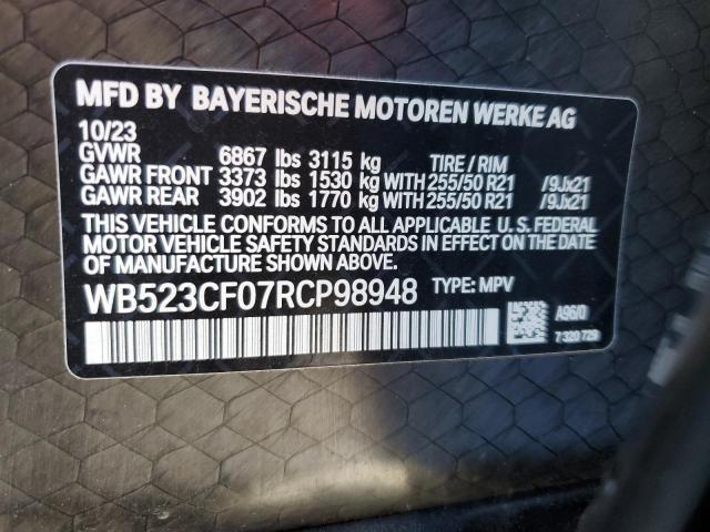 WB523CF07RCP98948 - 2024 BMW IX XDRIVE50 WHITE photo 13