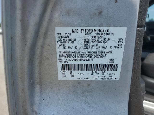 1FMCU0D71BKB82741 - 2011 FORD ESCAPE XLT SILVER photo 13