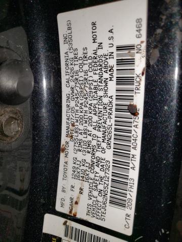 5TEJU62N55Z127323 - 2005 TOYOTA TACOMA DOUBLE CAB PRERUNNER BLACK photo 12