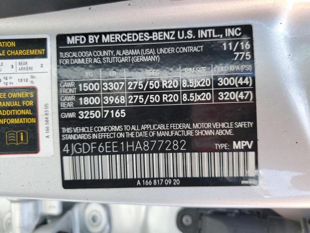 4JGDF6EE1HA877282 - 2017 MERCEDES-BENZ GLS 450 4MATIC SILVER photo 13