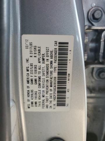 1HGCP2F6XCA095098 - 2012 HONDA ACCORD SE SILVER photo 12