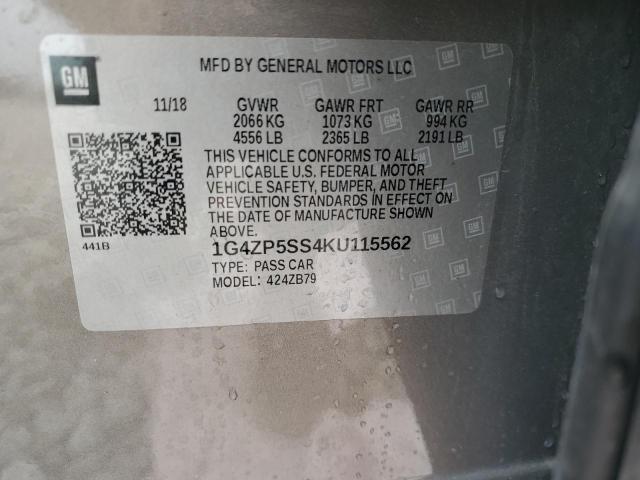 1G4ZP5SS4KU115562 - 2019 BUICK LACROSSE ESSENCE BEIGE photo 12