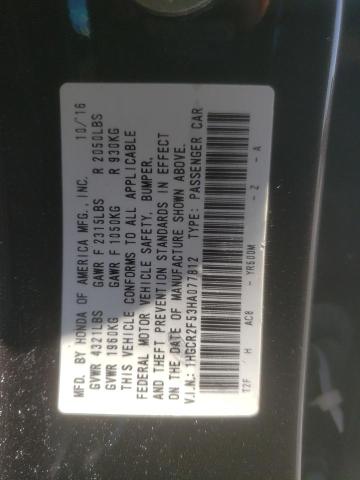 1HGCR2F53HA077812 - 2017 HONDA ACCORD SPORT ყავისფერი ფოტო 12