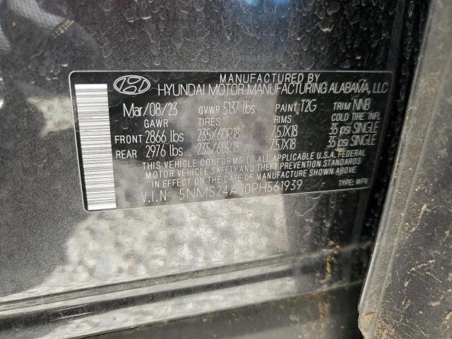 5NMS24AJ0PH561939 - 2023 HYUNDAI SANTA FE SEL Gris foto 13