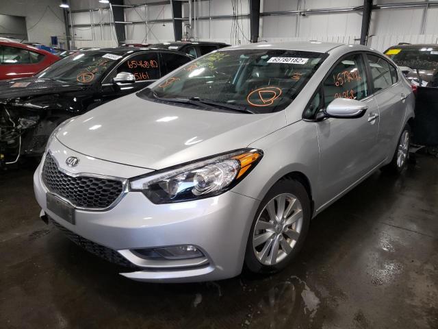 KNAFX4A86E5124749 - 2014 KIA FORTE EX SILVER photo 2