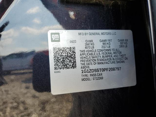 1G1ZD5ST0PF208797 - 2023 CHEVROLET MALIBU LT BLACK photo 13