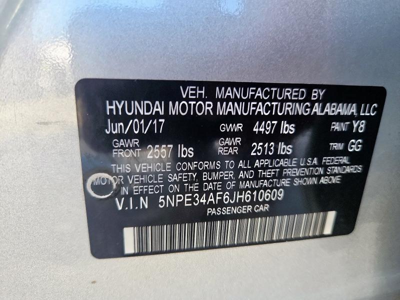 5NPE34AF6JH610609 - 2018 HYUNDAI SONATA SPORT ვერცხლისფერი ფოტო 13