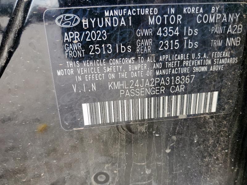 KMHL24JA2PA318367 - 2023 HYUNDAI SONATA SE შავი ფოტო 12