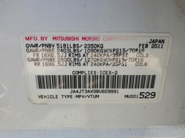 JA4JT3AX9BU609991 - 2011 MITSUBISHI OUTLANDER SE Ağ foto 14