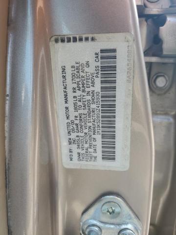 1Y1SK52891Z415930 - 2001 CHEVROLET GEO PRIZM BASE BEIGE photo 12