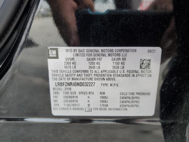 LRBFZNR48ND032227 - 2022 BUICK ENVISION ESSENCE BLACK photo 12