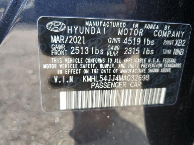 KMHL54JJ4MA032698 - 2021 HYUNDAI SONATA HYBRID BLUE photo 13