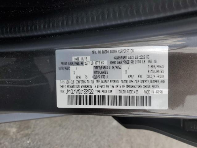 JM1GL1VM2J1331522 - 2018 MAZDA 6 TOURING Szary zdjęcie 12