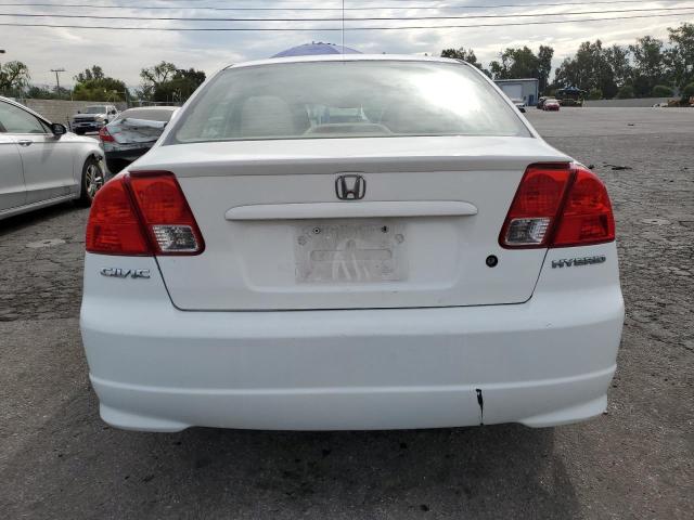 JHMES966X4S014352 - 2004 HONDA CIVIC HYBRID WHITE photo 6