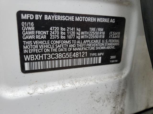 WBXHT3C38G5E48121 - 2016 BMW X1 XDRIVE28I WHITE photo 14