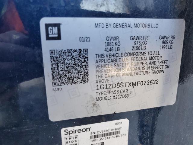 1G1ZD5STXMF073632 - 2021 CHEVROLET MALIBU LT BLUE photo 23