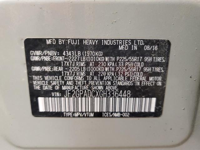 JF2GPADCXGH336448 - 2016 SUBARU CROSSTREK PREMIUM თაფლისფერი ფოტო 13