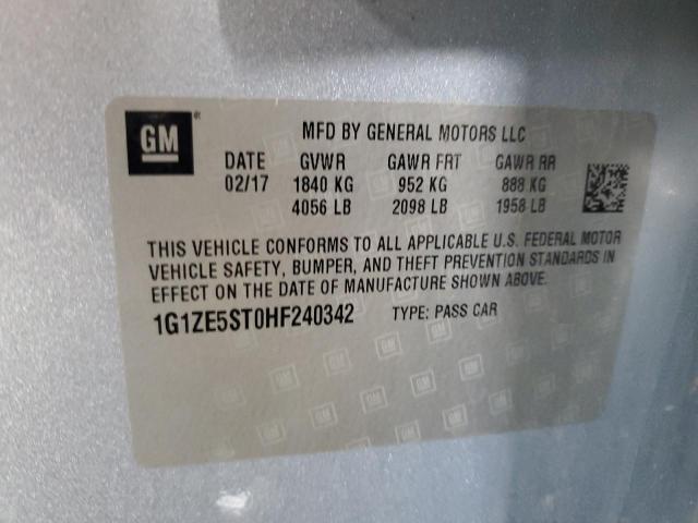 1G1ZE5ST0HF240342 - 2017 CHEVROLET MALIBU LT BLUE photo 13