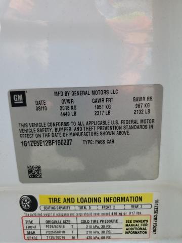 1G1ZE5E12BF150207 - 2011 CHEVROLET MALIBU LTZ თეთრი ფოტო 12