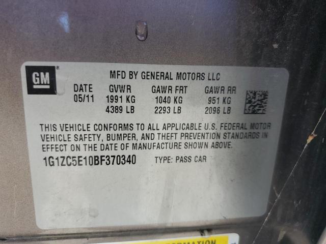 1G1ZC5E10BF370340 - 2011 CHEVROLET MALIBU 1LT BROWN photo 12