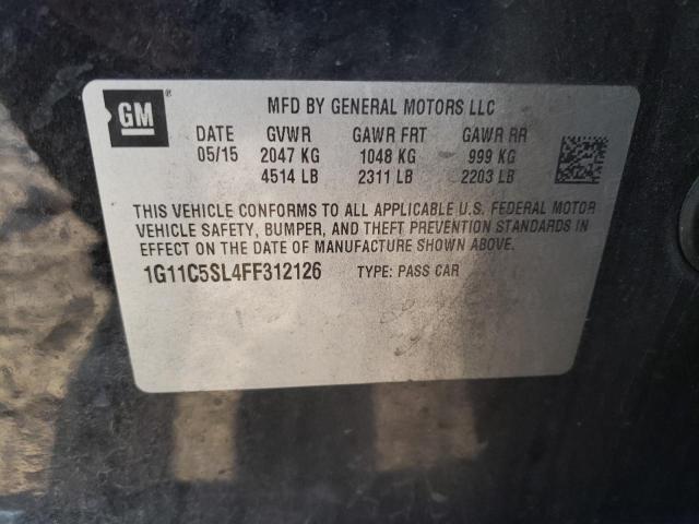 1G11C5SL4FF312126 - 2015 CHEVROLET MALIBU 1LT BLACK photo 13