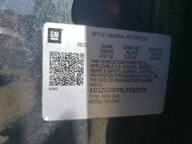 1G1ZG5ST0LF152376 - 2020 CHEVROLET MALIBU RS BLUE photo 13