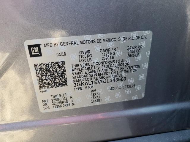3GKALTEV5JL343560 - 2018 GMC TERRAIN SLE GRAY photo 13