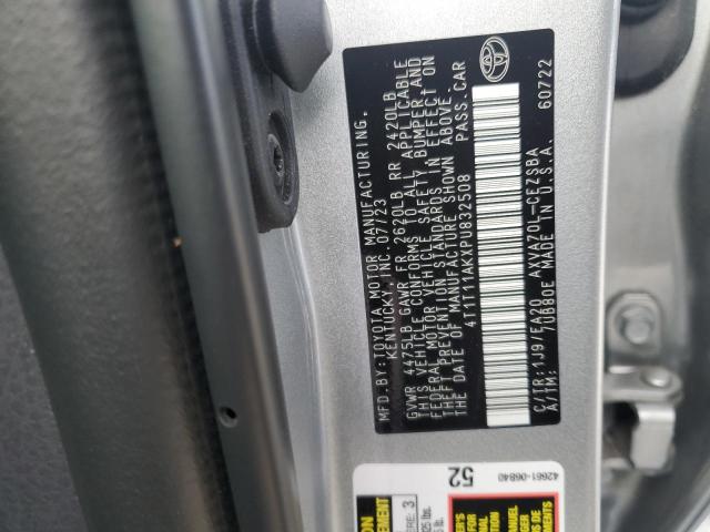 4T1T11AKXPU832508 - 2023 TOYOTA CAMRY SE NIGHT SHADE SILVER photo 12