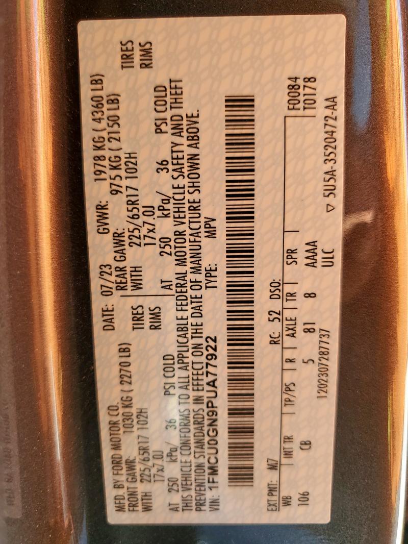 1FMCU0GN9PUA77922 - 2023 FORD ESCAPE ACTIVE Grau Foto 14