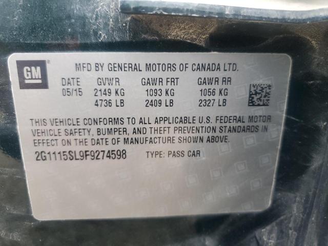 2G1115SL9F9274598 - 2015 CHEVROLET IMPALA LT GREEN photo 12