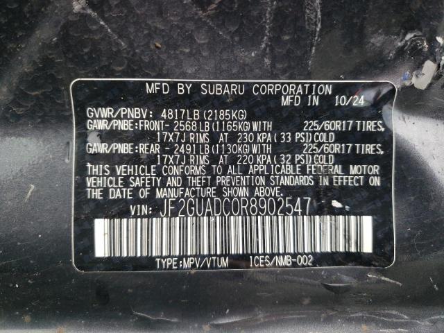 JF2GUADC0R8902547 - 2024 SUBARU CROSSTREK PREMIUM CHARCOAL photo 14