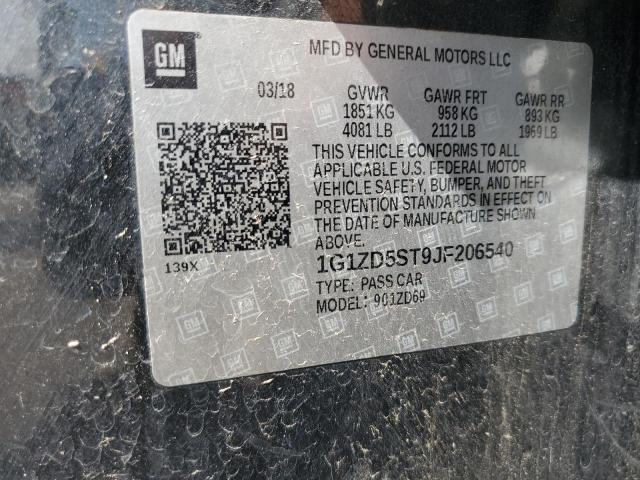 1G1ZD5ST9JF206540 - 2018 CHEVROLET MALIBU LT GRAY photo 12